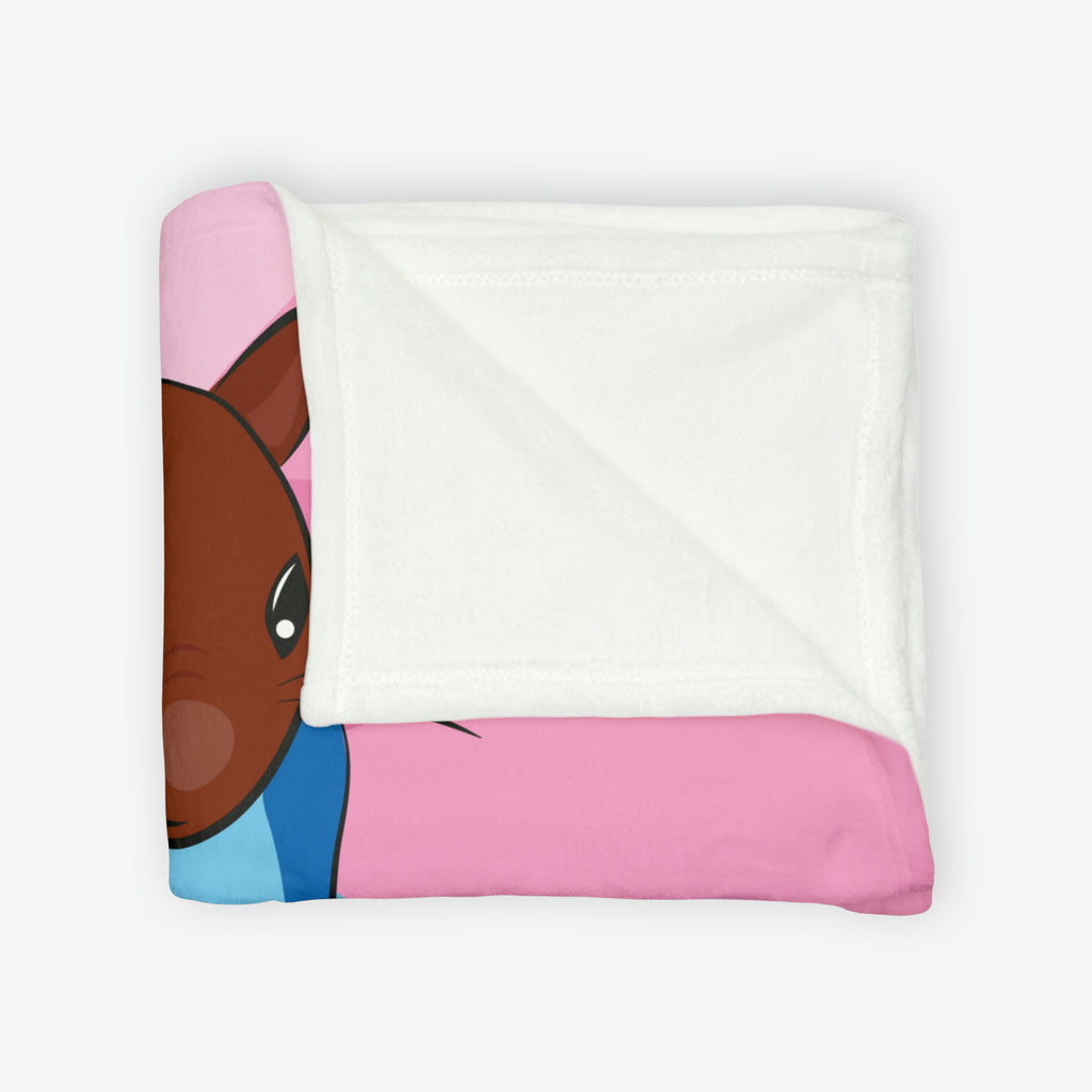 Personalised Pink Blanket with Squirrel Design