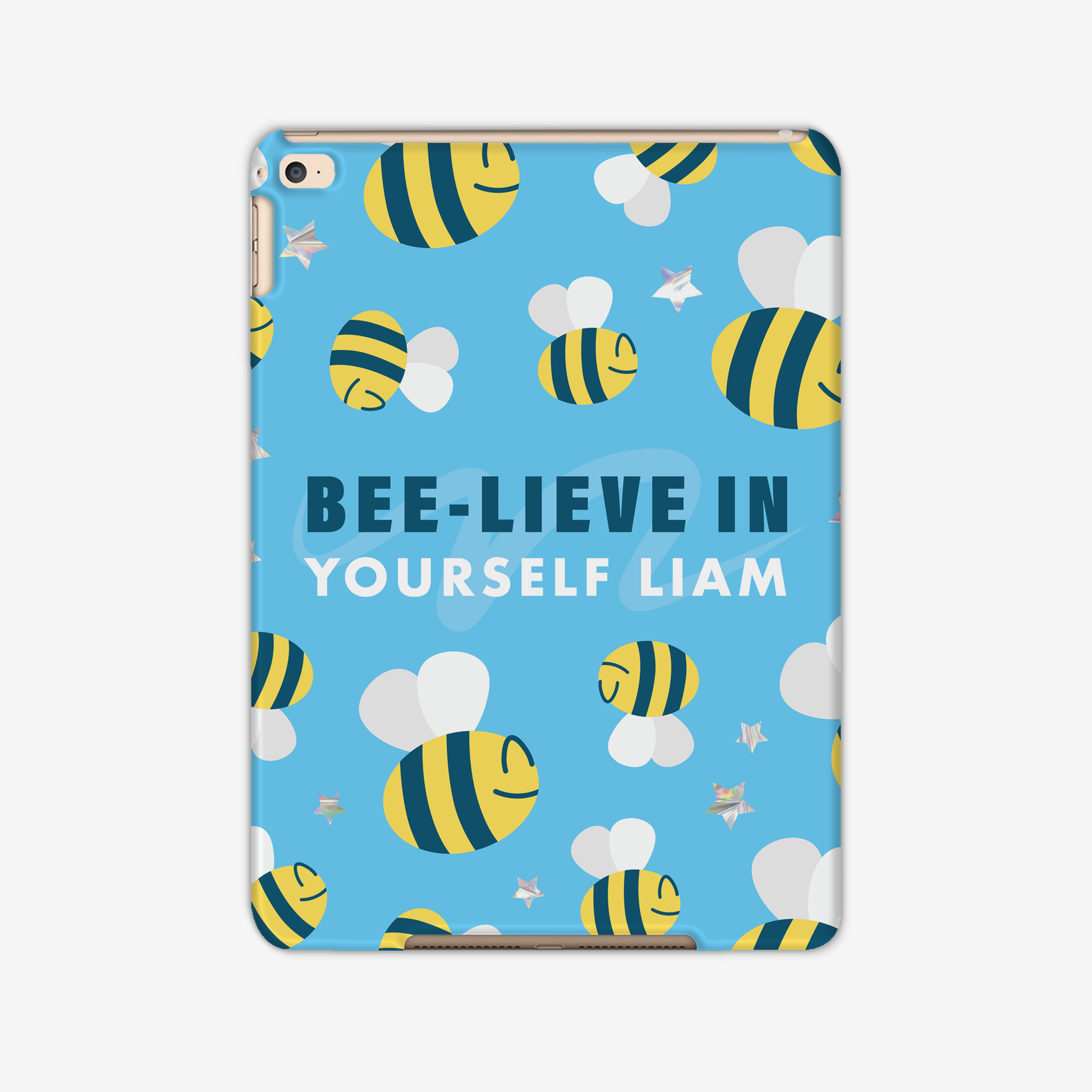 Personalised iPad Case with a Bee Pattern