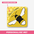 Bee Coasters front with personalisation option.