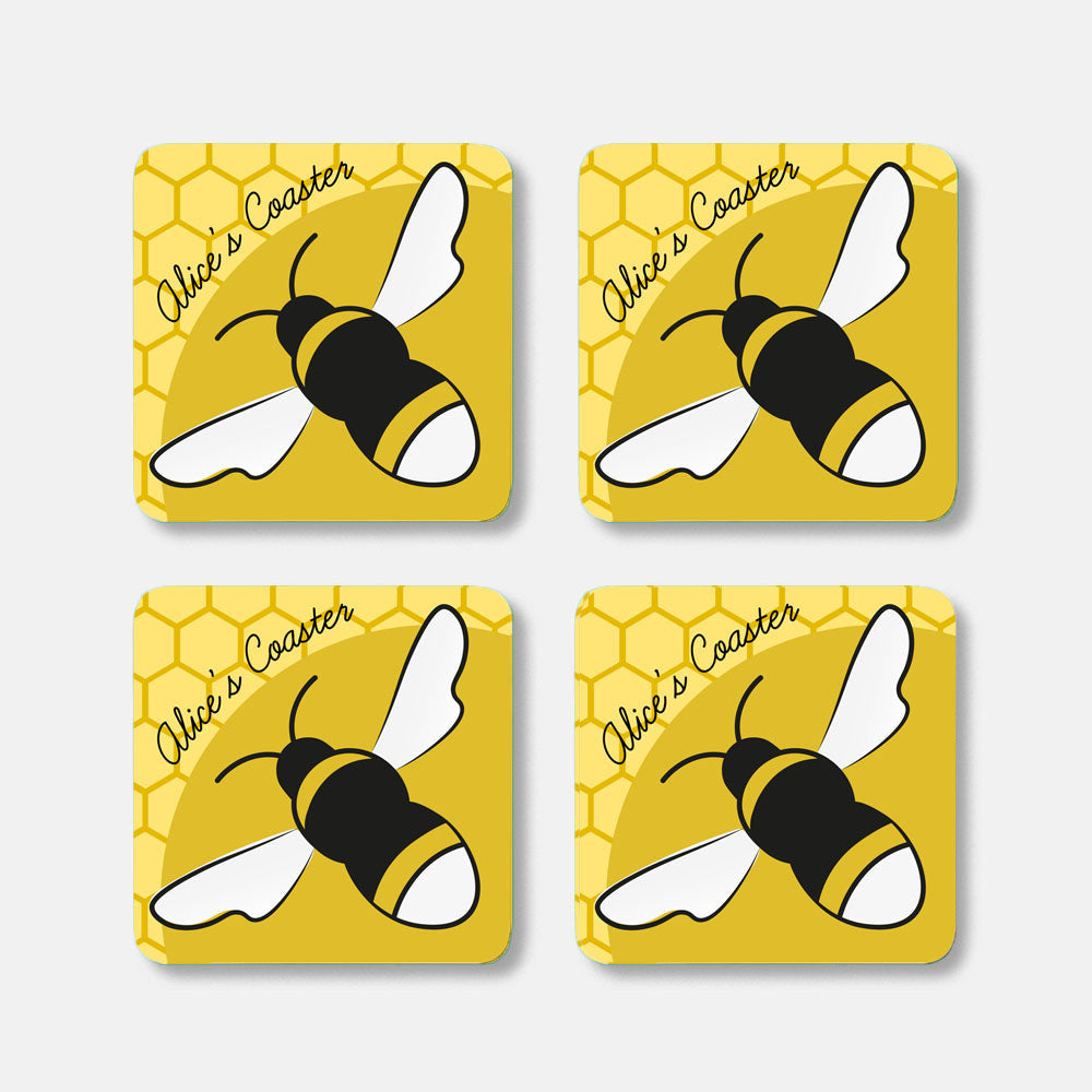 4 bee coasters - their are 4 bee coasters in the pack.