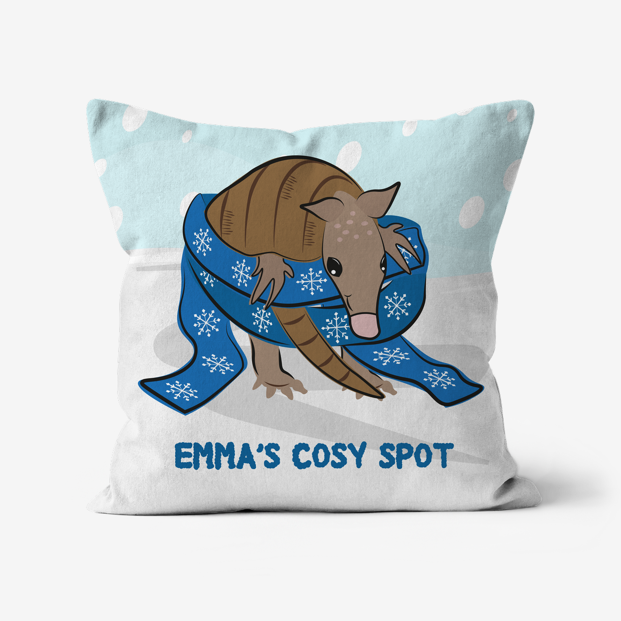 Personalised Christmas cushion - holiday armadillo