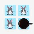 4 animal coasters all with same bunny design - all the coasters in the pack