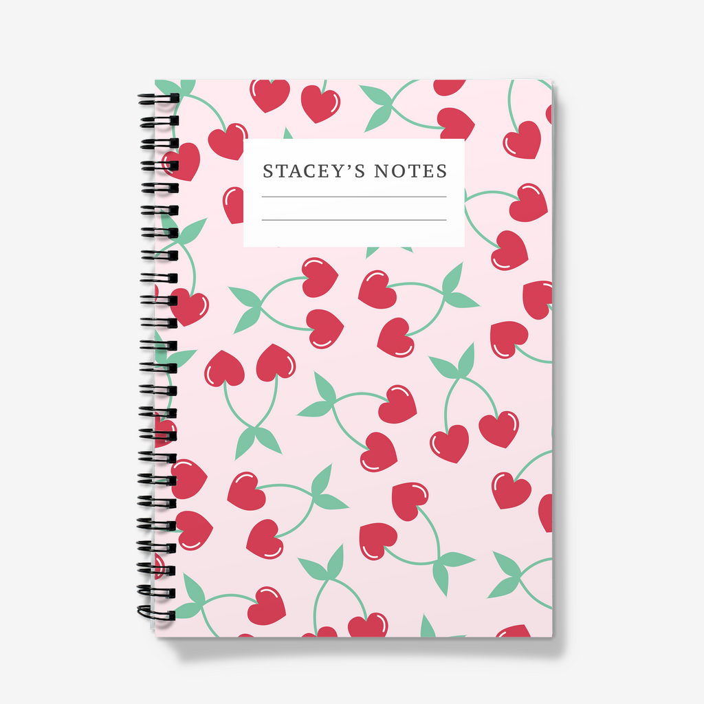 Custom Notebook with Cherry Design Front