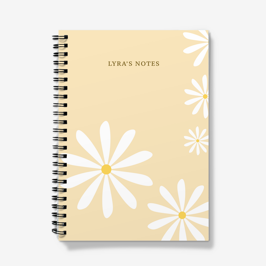 Custom Notebooks with Daisy Pattern Front