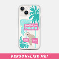 Cute iPhone case with sloth illustration and personalised text.