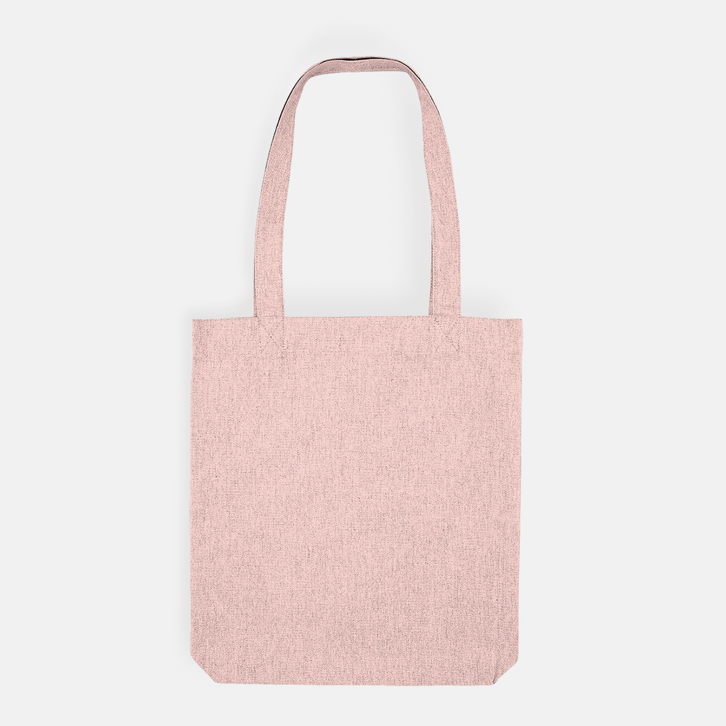 Back of the pink tote bag - plain pink with no design.