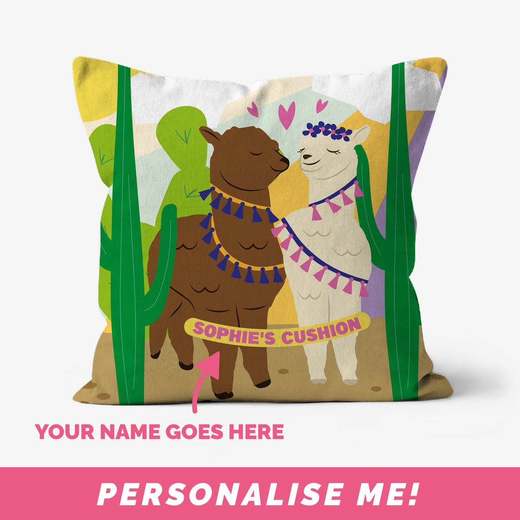 Llama Pillow with personalisation.