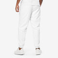 Back of white track pants - plain.