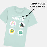 Customised t shirt with space for your name.