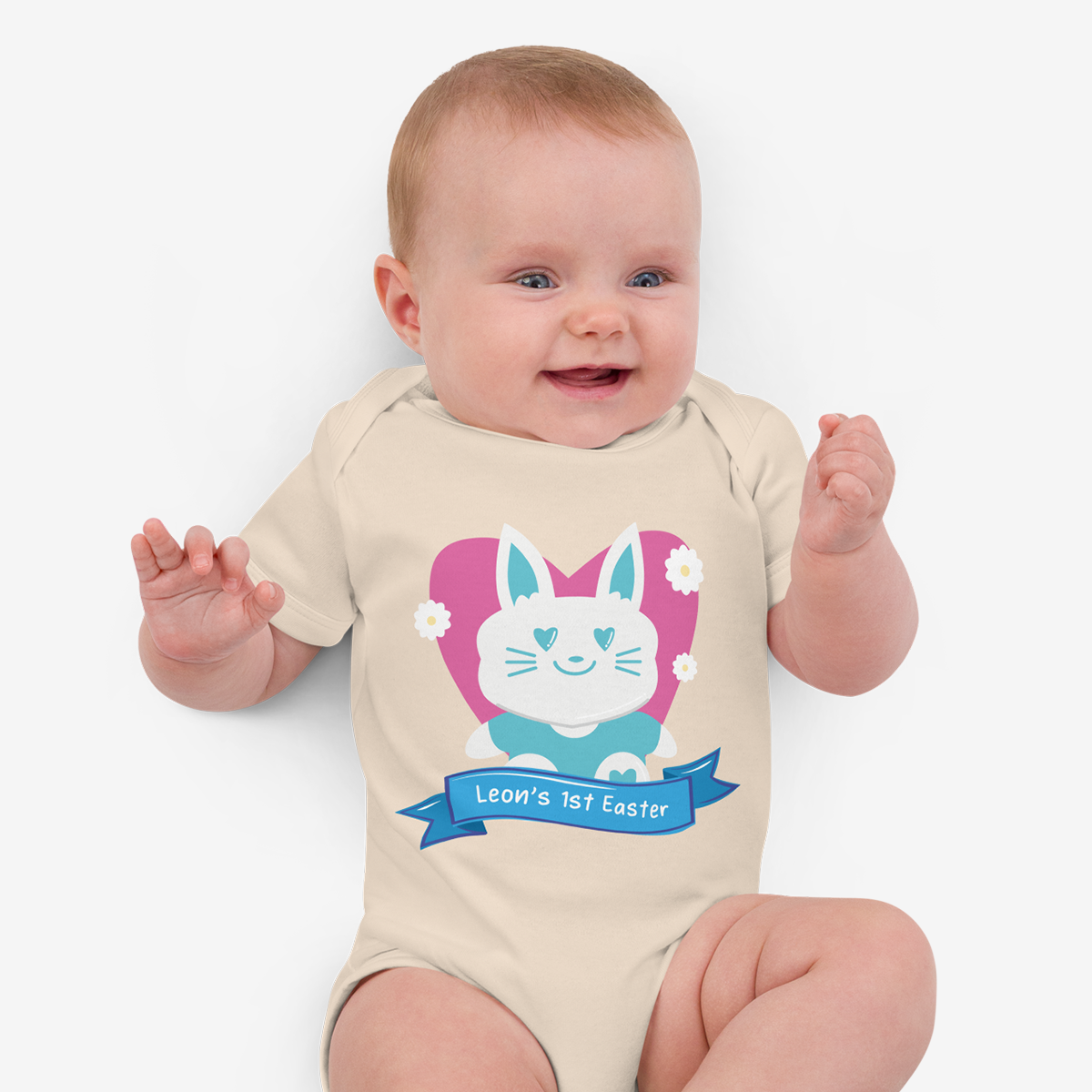 Personalised baby grow - cute Easter rabbit design