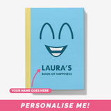 Personalised notebook - A5 notebook in blue with place for name.