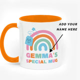 Personalised name mugs - space to add your own text.