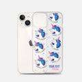 Unicorn phone case with space to add your own text. 