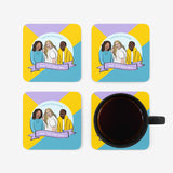 Colourful coasters set of 4.