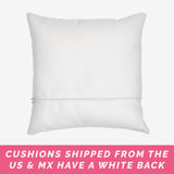 Back of personalised cushion - white for US customers.