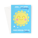 Personalised Birthday Card with Sunshine Design