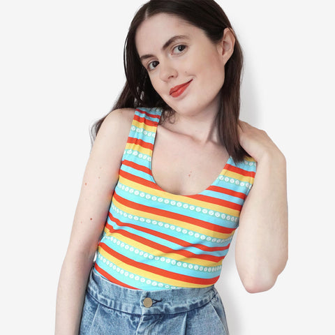 Rainbow crop top - striped crop top.