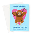 Personalised Birthday Card with Cute Monkey Design