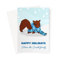 Personalised Christmas Cards 10 Pack - Squirrel Design