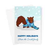 Personalised Christmas Cards 10 Pack - Squirrel Design