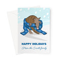Personalised Christmas Cards 10 Pack - Holiday Armadillo