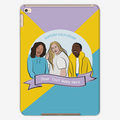 Cute iPad case with personalised text and female empowerment art.